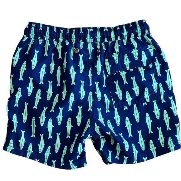 TOM & TEDDY Boys Navy Sardines Swim Trunks Size 5/6 - Picture 5 of 6